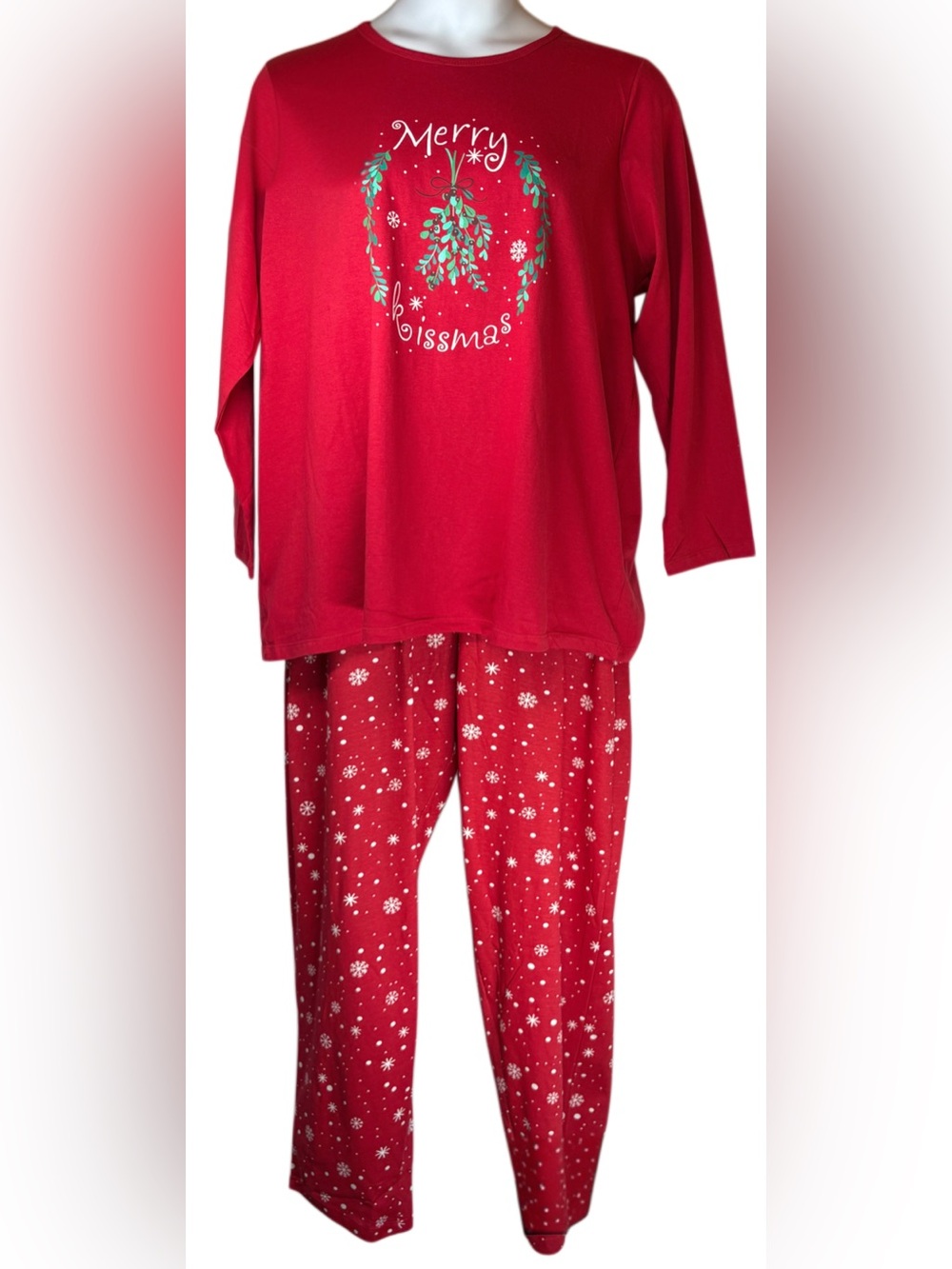 NIP Holiday Christmas 2 Piece Woman's Cotton Pajama Set Size 18/20